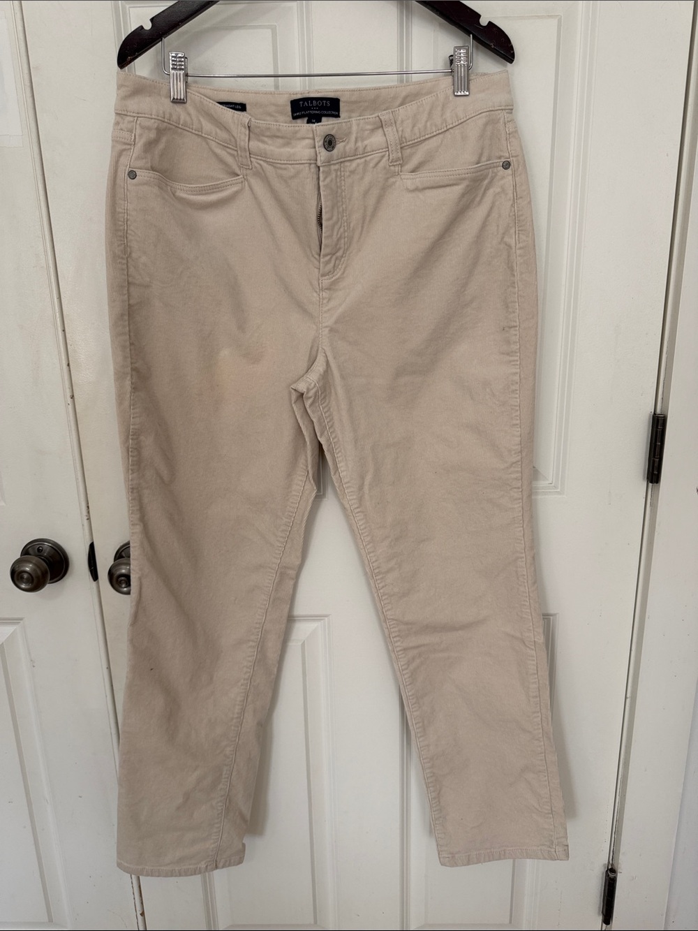 Talbots Simply Flattering Collection corduroy pants size 14 beige high waist